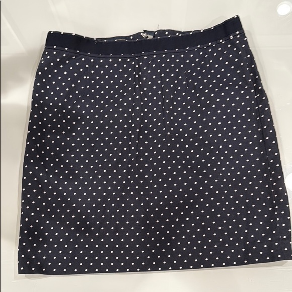 Brooks Brothers dark Navy and White Polka Dot  A-Line Mini Skirt size 12 - Picture 1 of 3